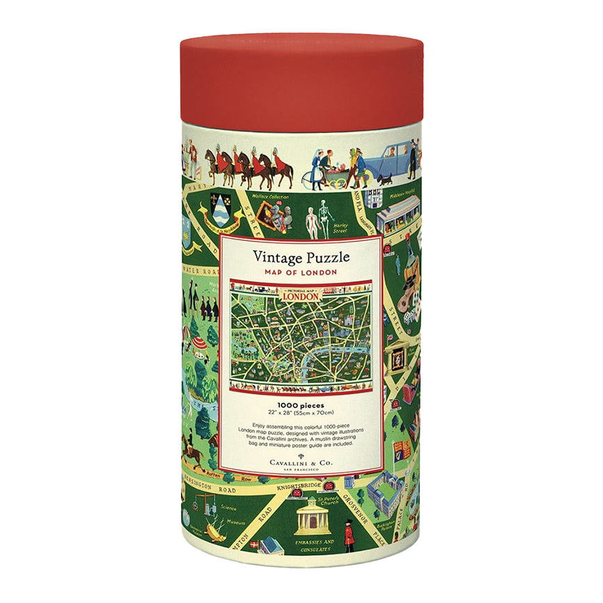 1000-piece vintage jigsaw puzzle map of London