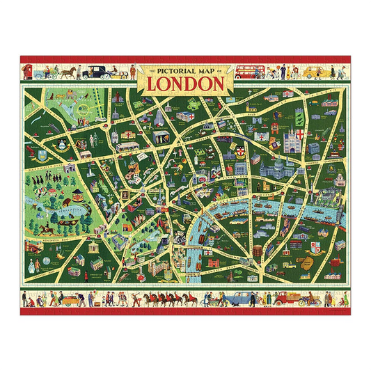 1000-piece vintage jigsaw puzzle map of London