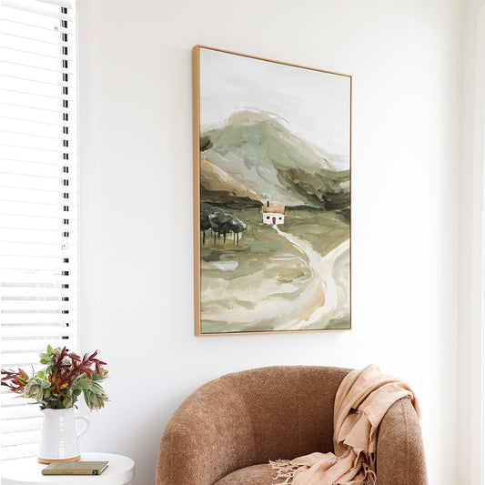 Hillside solitude framed canvas print 122cm