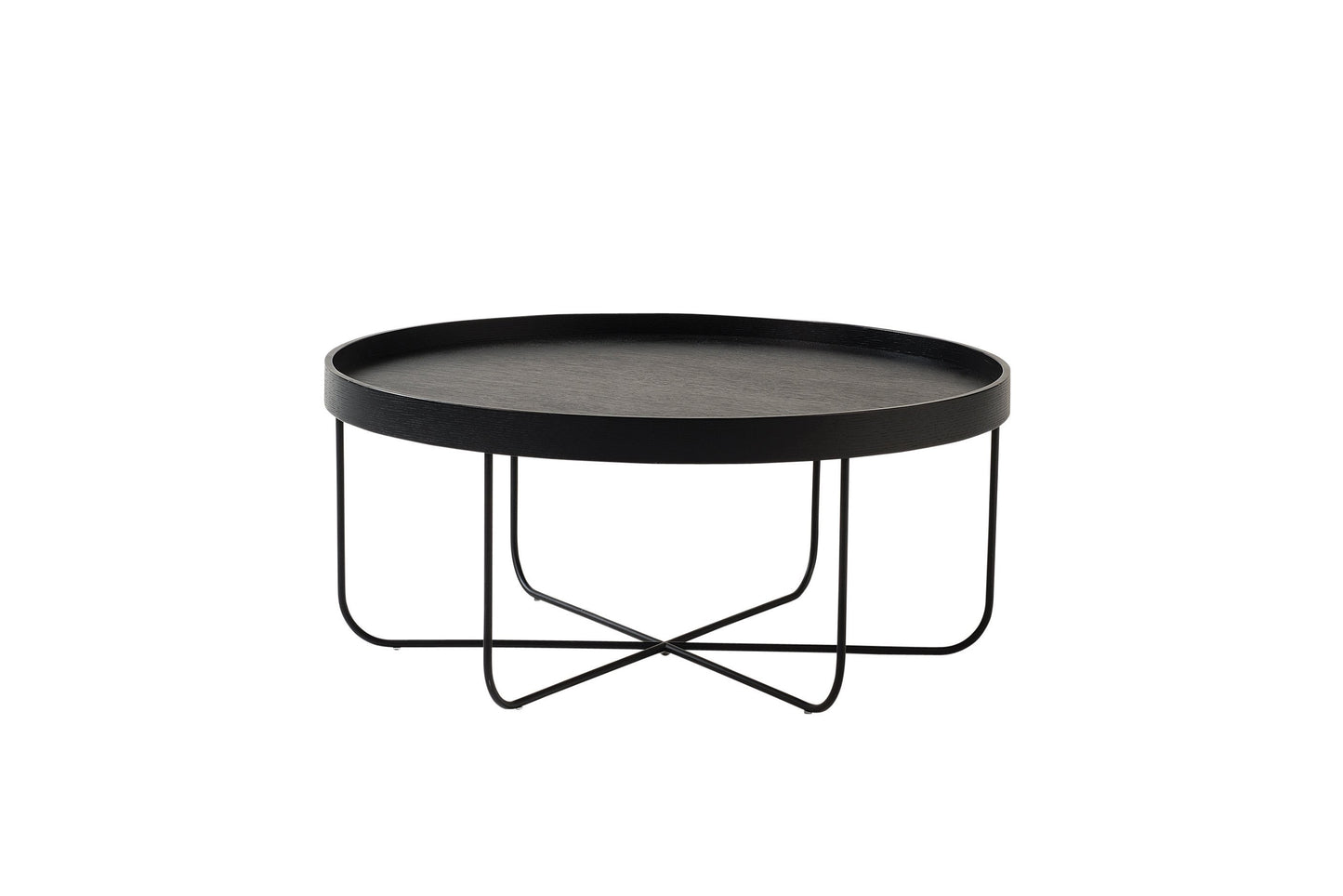 Segment plywood coffee table black 80cm