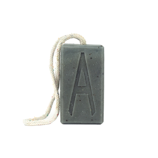 Aermeda wild kelp & charcoal soap on rope