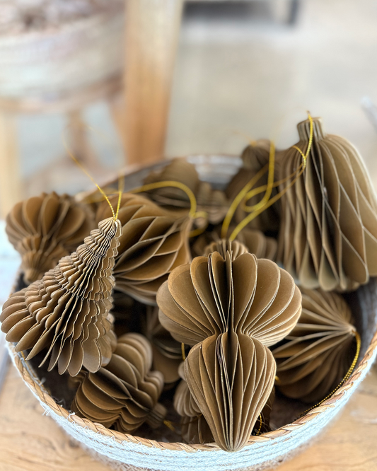 Le Papier hanging large Xmas bauble deco gold 15cm