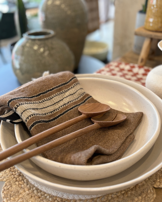 Olive wood salad servers