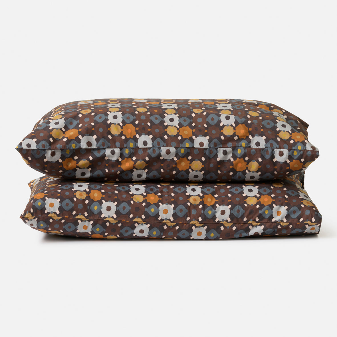 Lisbon cotton pillowcase pair blue black