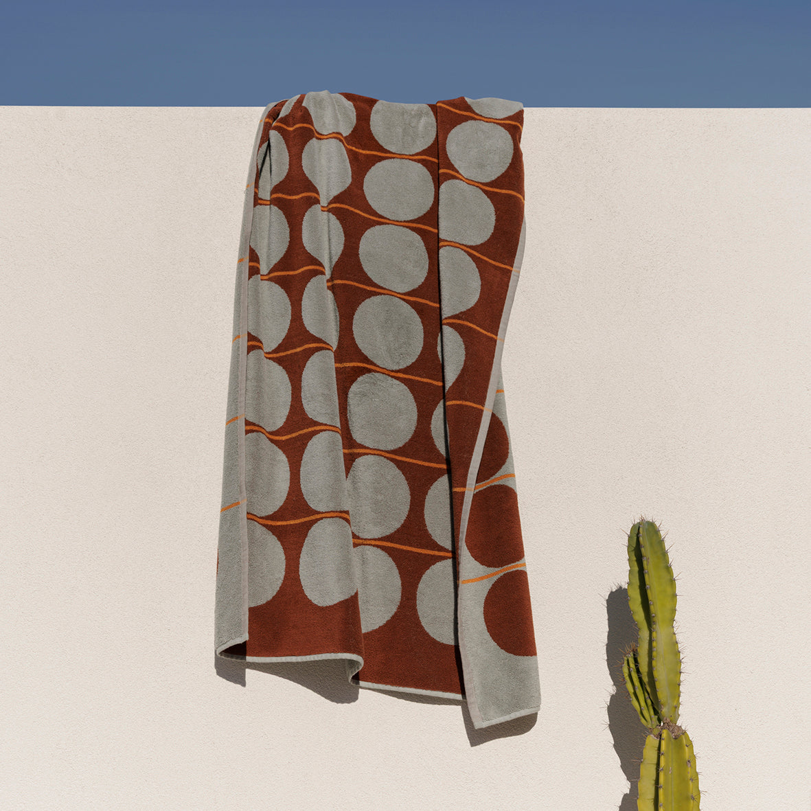 Abacus beach towel mist and paprika