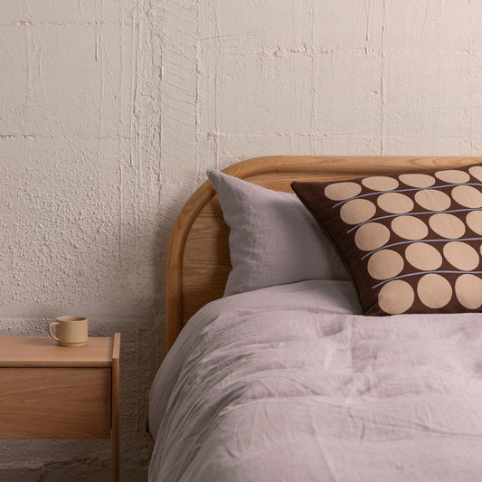 Abacus cushion cover chocolate wheat