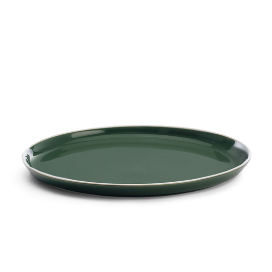 Roman dinner plate kawakawa with white rim