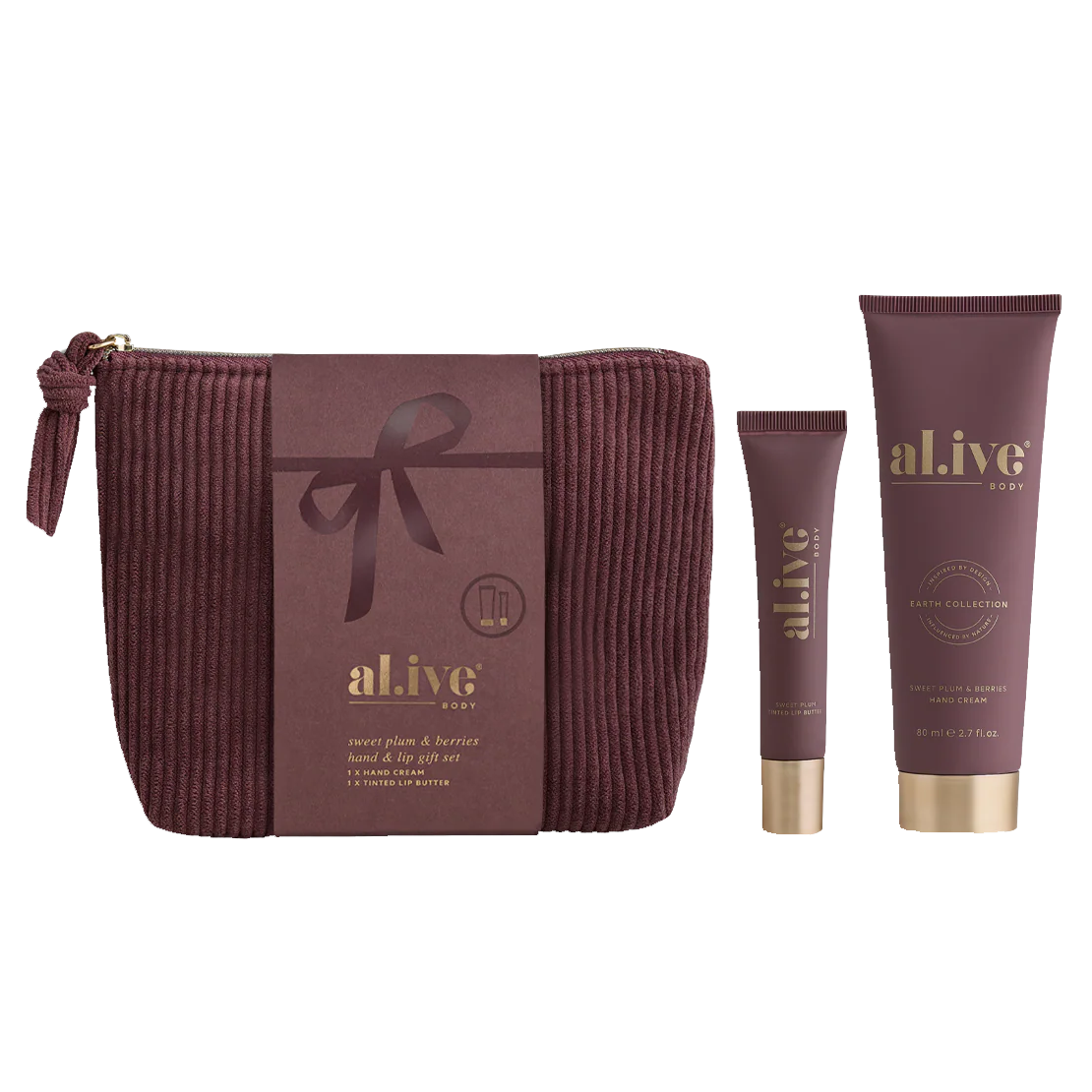 Al.ive hand cream & lip butter gift set - sweet plum & berries