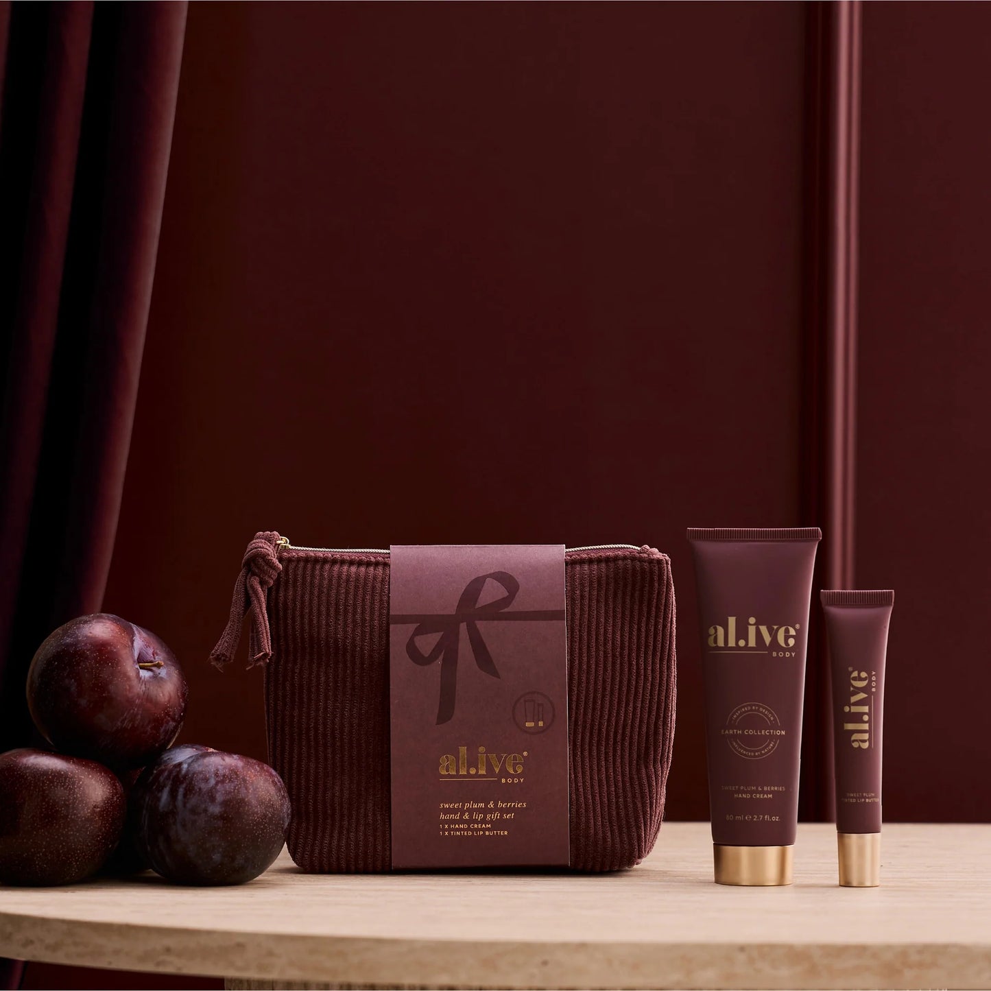 Al.ive hand cream & lip butter gift set - sweet plum & berries