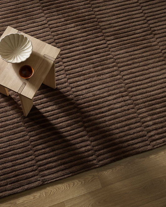 Anni NZ wool rug chocolate