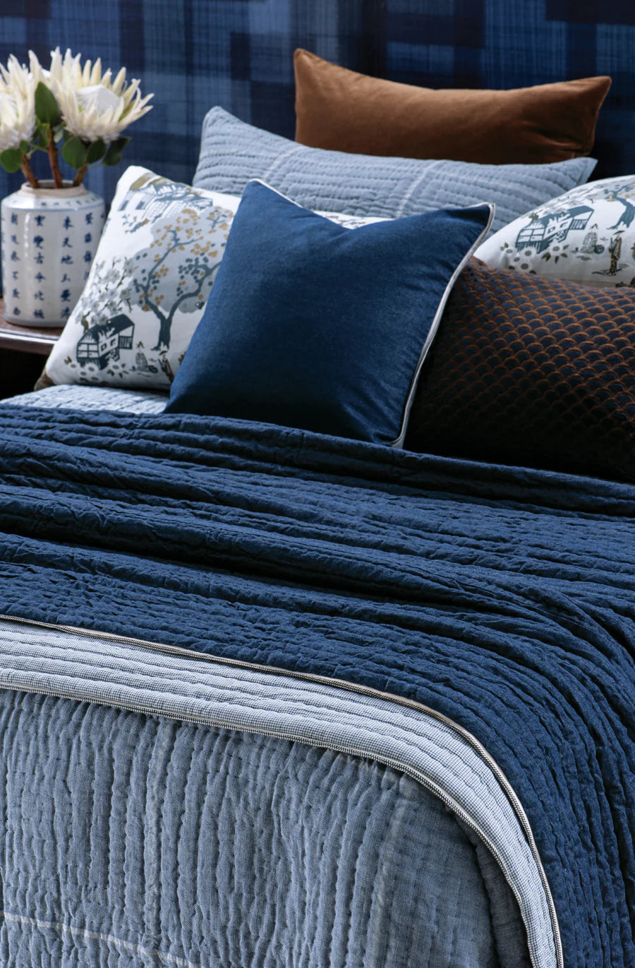 Appetto hand quilted coverlet denim 240 x 220cm
