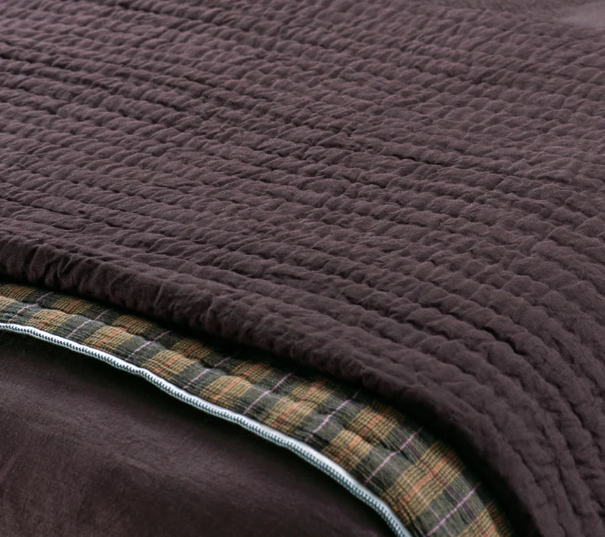 Appetto hand quilted coverlet mulberry 240 x 220cm