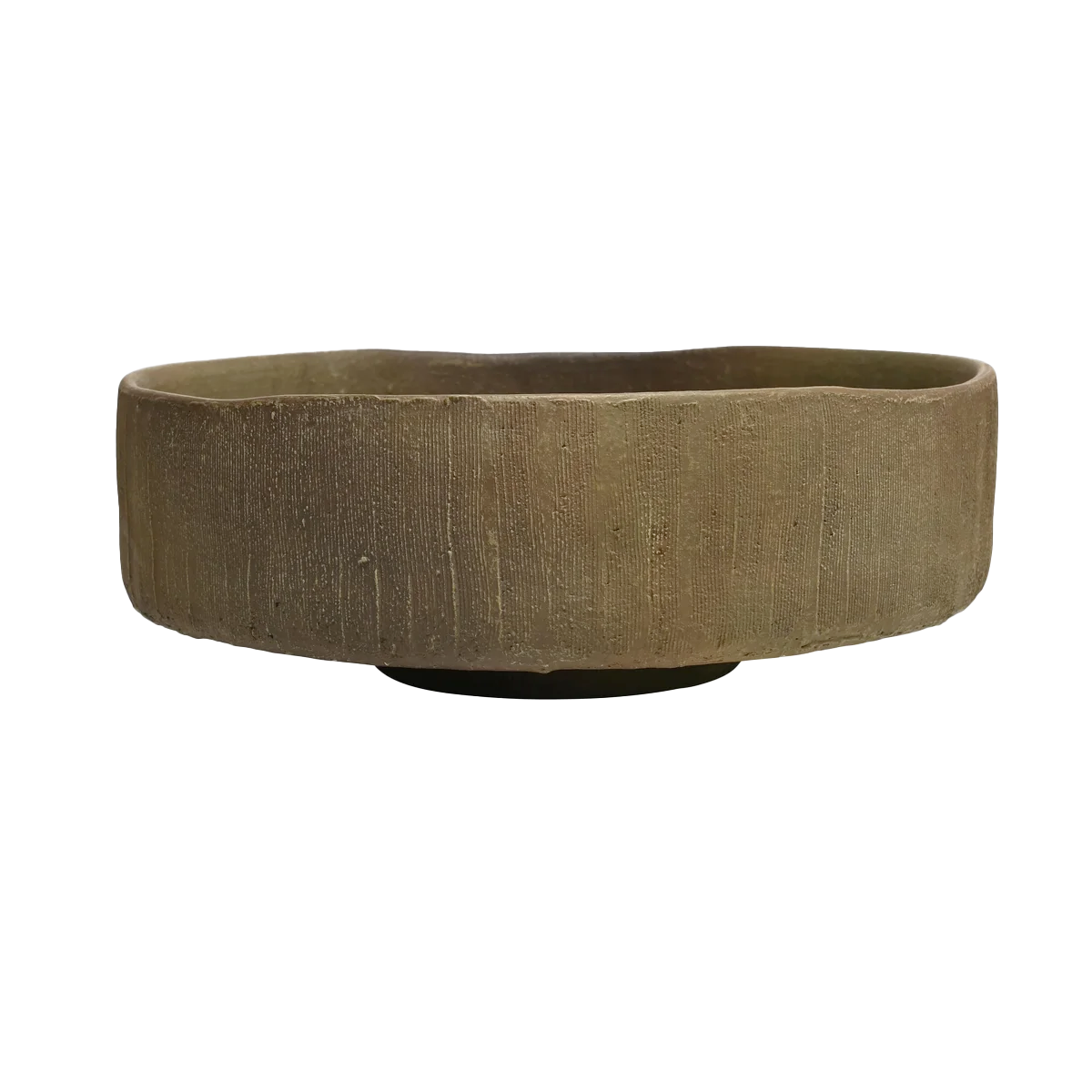 Artisan terracotta footed decorative bowl 33cm matcha green