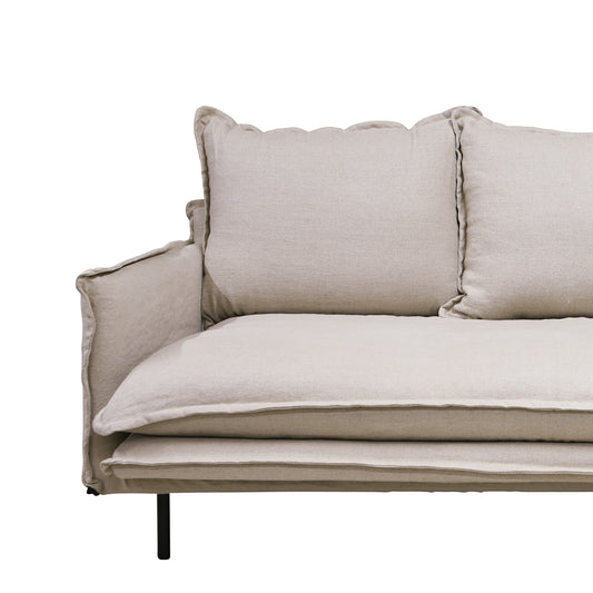 Asha 3-seater linen sofa natural 210cm