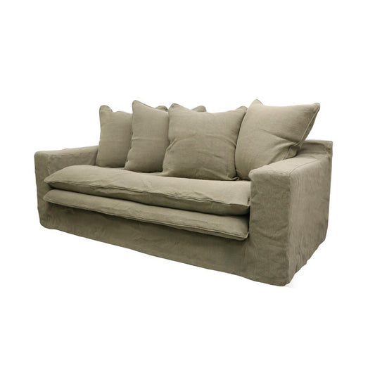 Asher slip cover 2.5 seater sofa olive