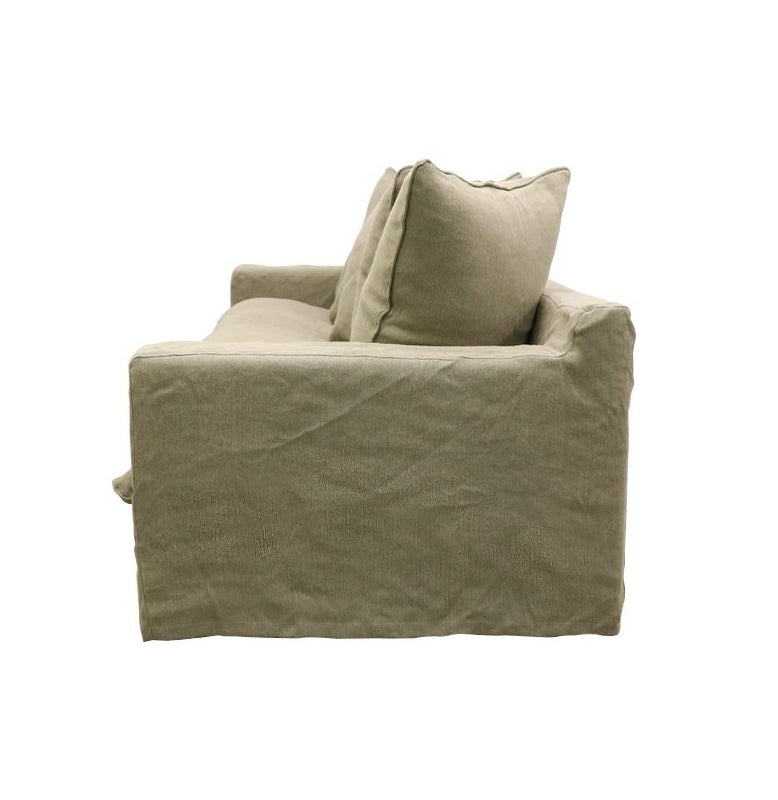Asher slip cover 2.5 seater sofa olive