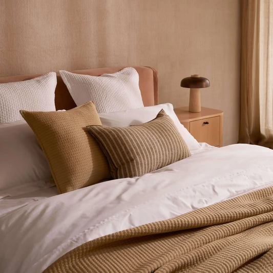Ava linen rectangle cushion cover 65 x 40cm khaki