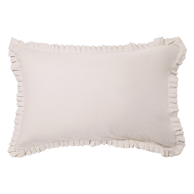 Avenue linen blend pleated pillowcase set oatmeal