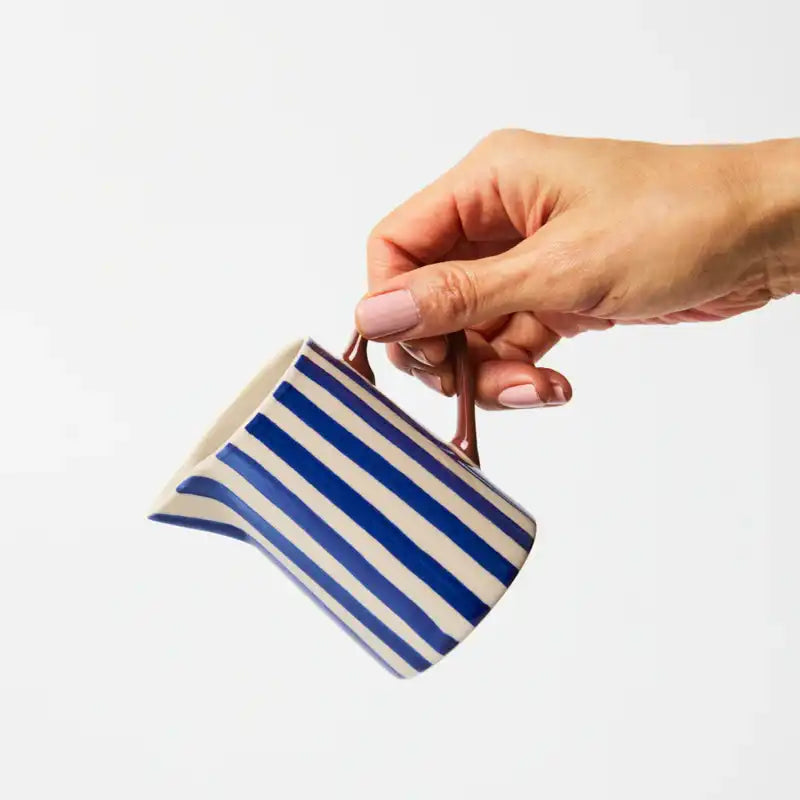 Bloomie small hand painted jug blue stripe 9cm