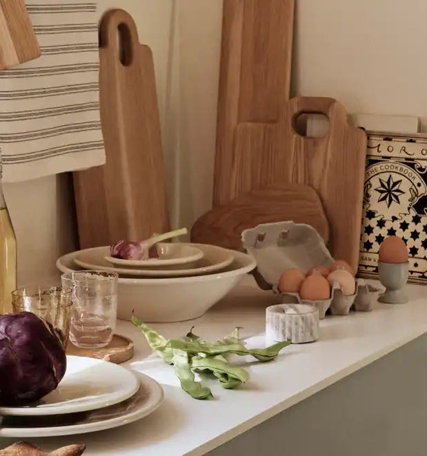 Broste Alfredo serving bowl 30cm pale grey