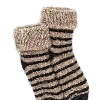 NZ made mini possum merino wool socks black stripe