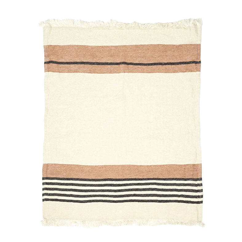 Belgian linen fouta throw inyo stripe 110 x 180cm