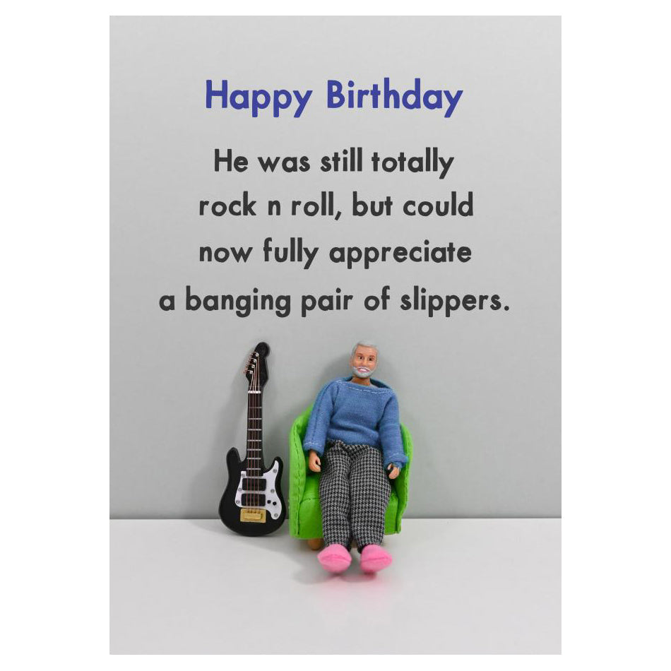 Banging pair of slippers card