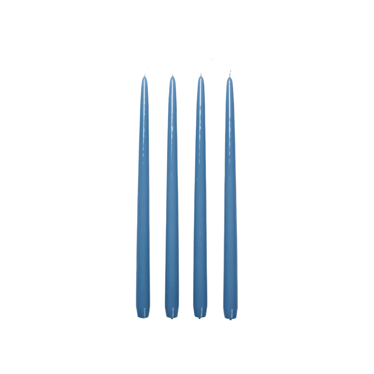Broste set of 4 tall taper candles 38cm glossy blue