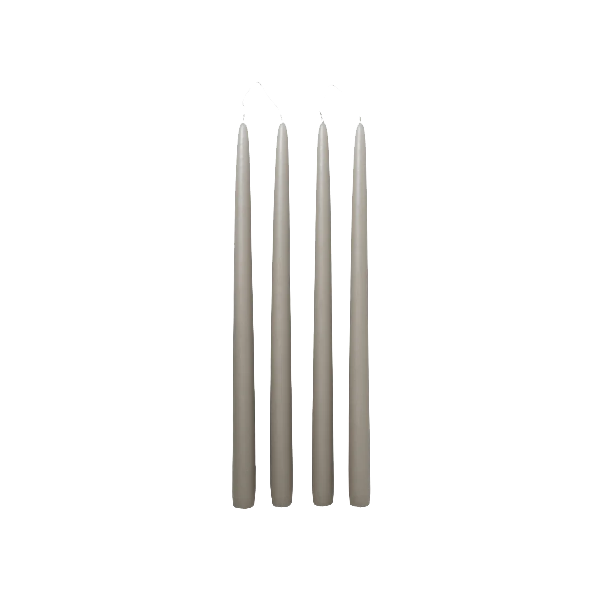 Broste set of 4 tall taper candles 38cm grey