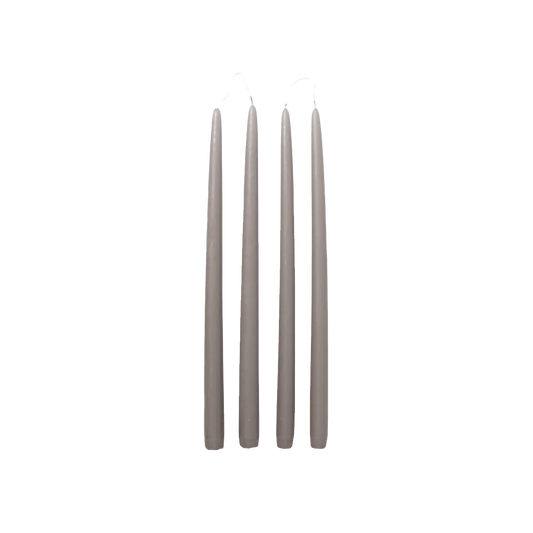 Broste set of 4 tall taper candles 38cm linen