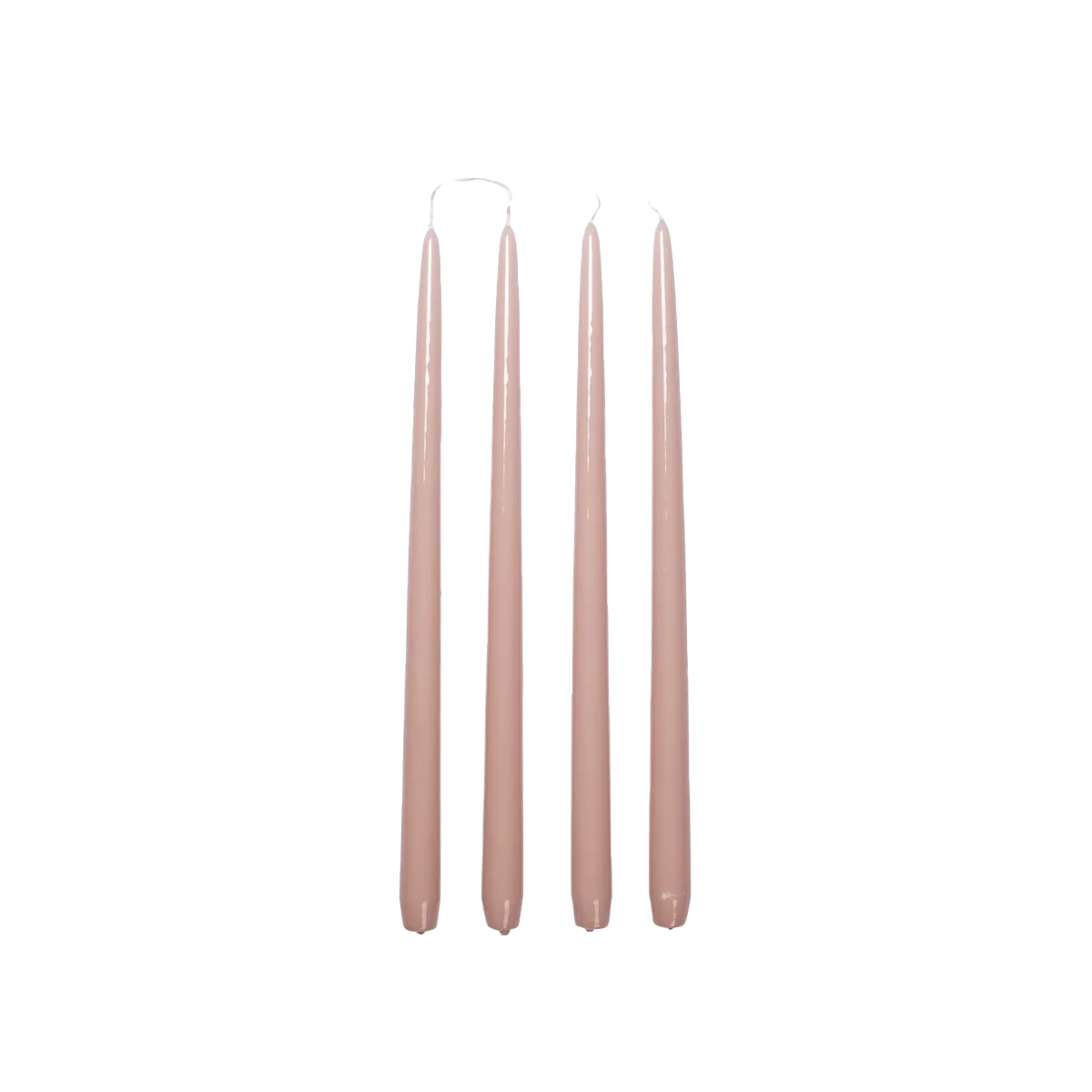 Broste set of 4 tall taper candles 38cm glossy mauve
