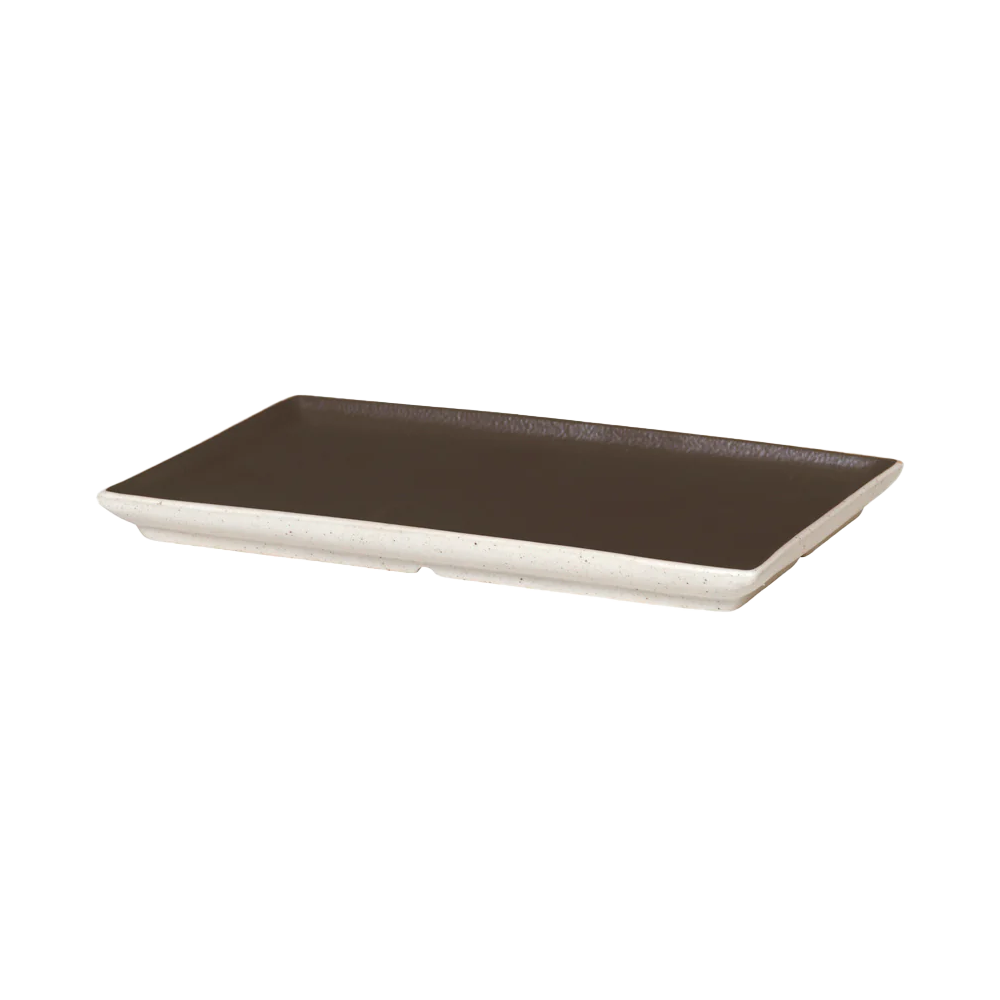 Broste Eli rectangle plate 20cm charcoal