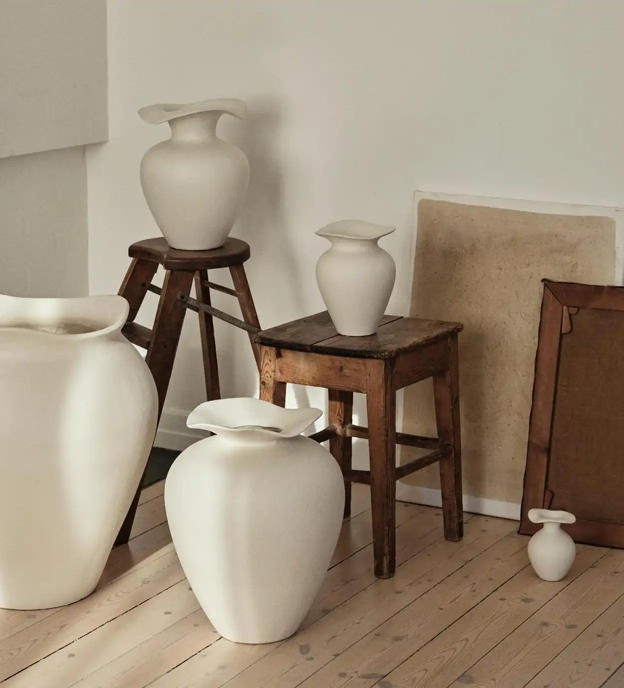 Broste Florentina vase off-white 32cm