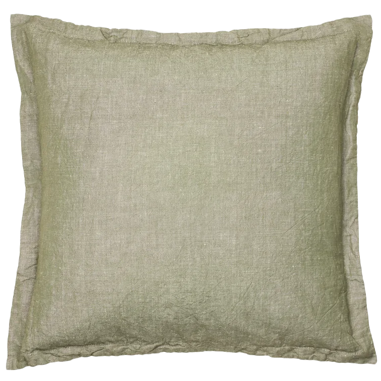 Broste Linn cushion cover 50cm grape leaf green