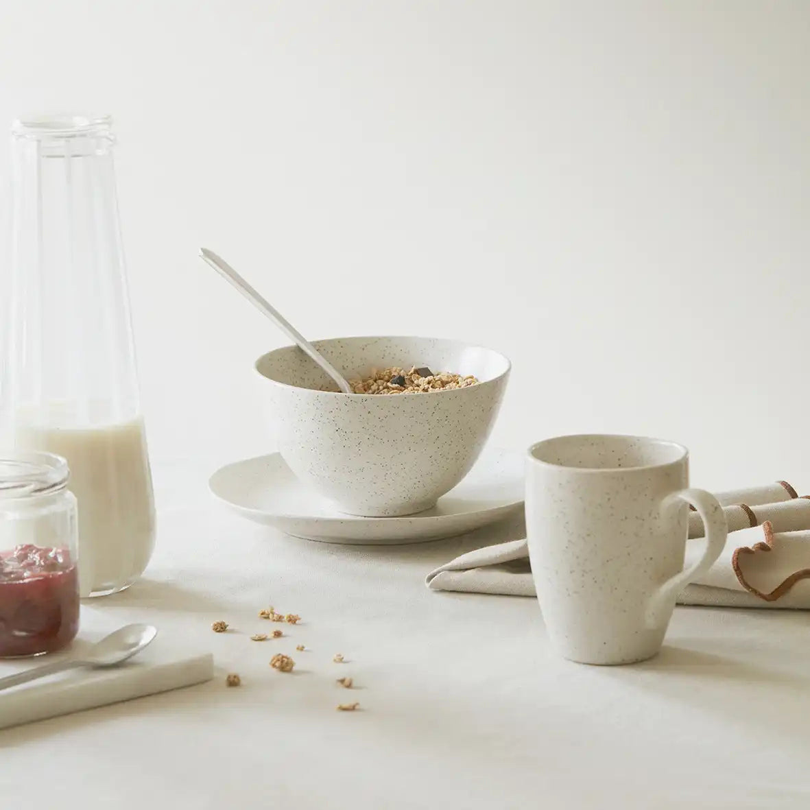 Broste Nordic vanilla mug with handle 10cm