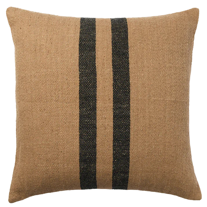 Broste Sigrid striped cushion cover 50cm brown kelp