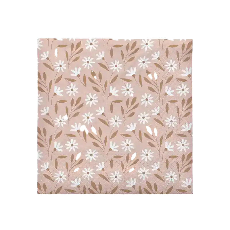 Broste meadow set of 20 paper napkins soft pink