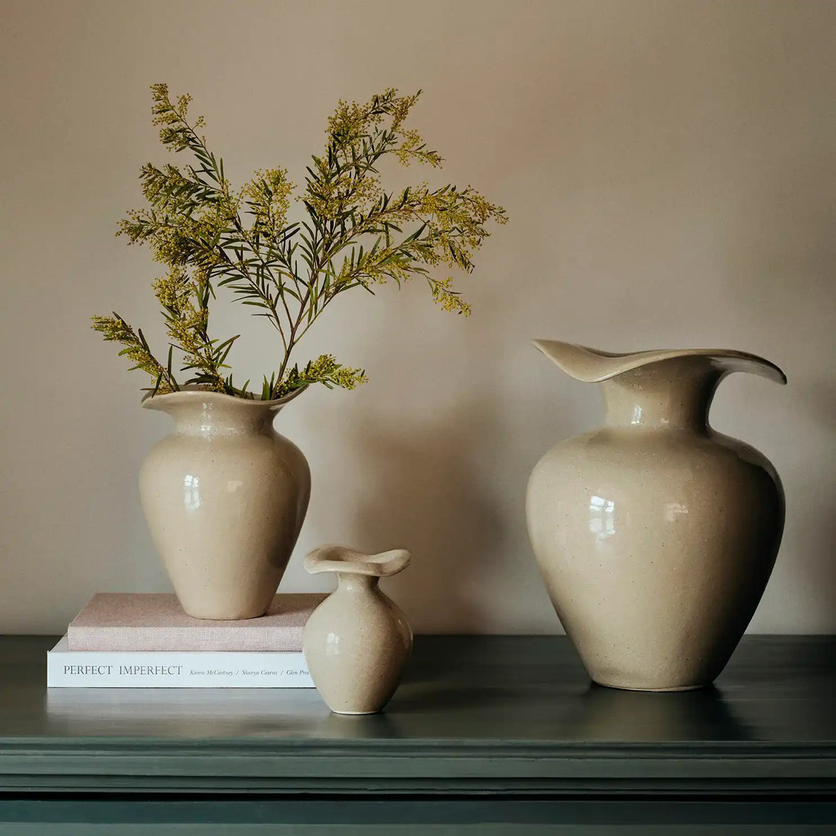 Broste medium Florentina vase glossy pistachio 22cm