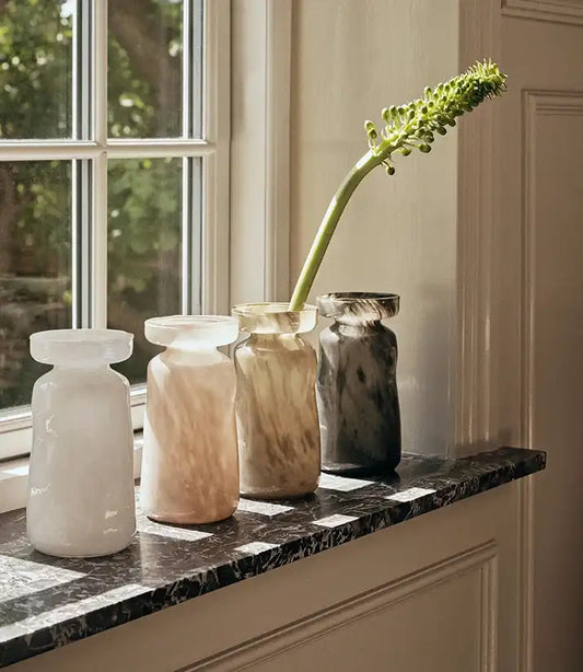 Broste solai mouth-blown vase 19cm olive