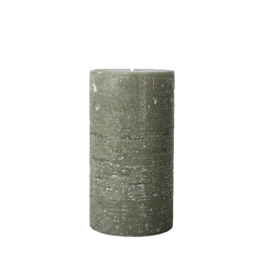 Broste pillar candle 18cm high green
