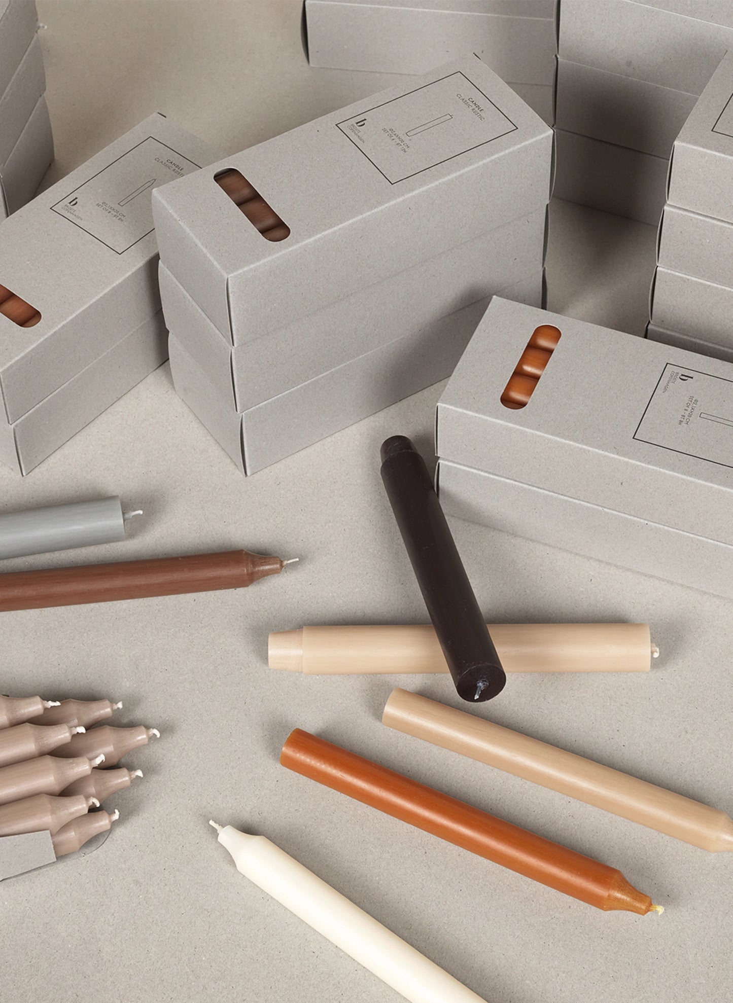 Broste set of 8 taper candles 20cm dark grey