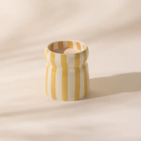 Striped ceramic soy candle Gold Coast