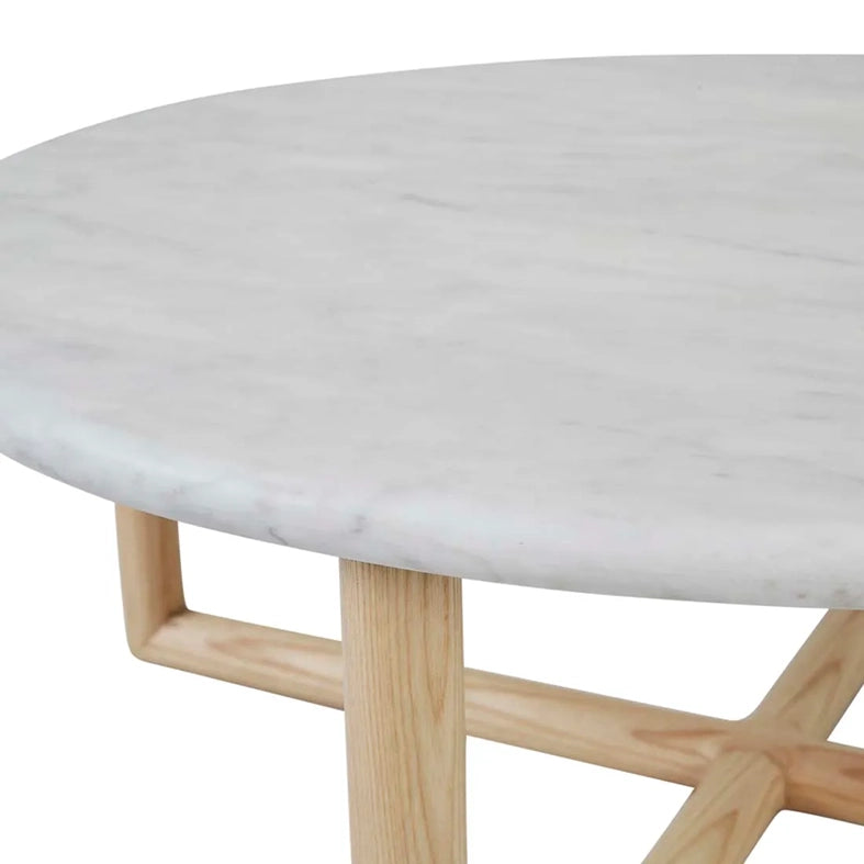 Camille marble and ash wood coffee table