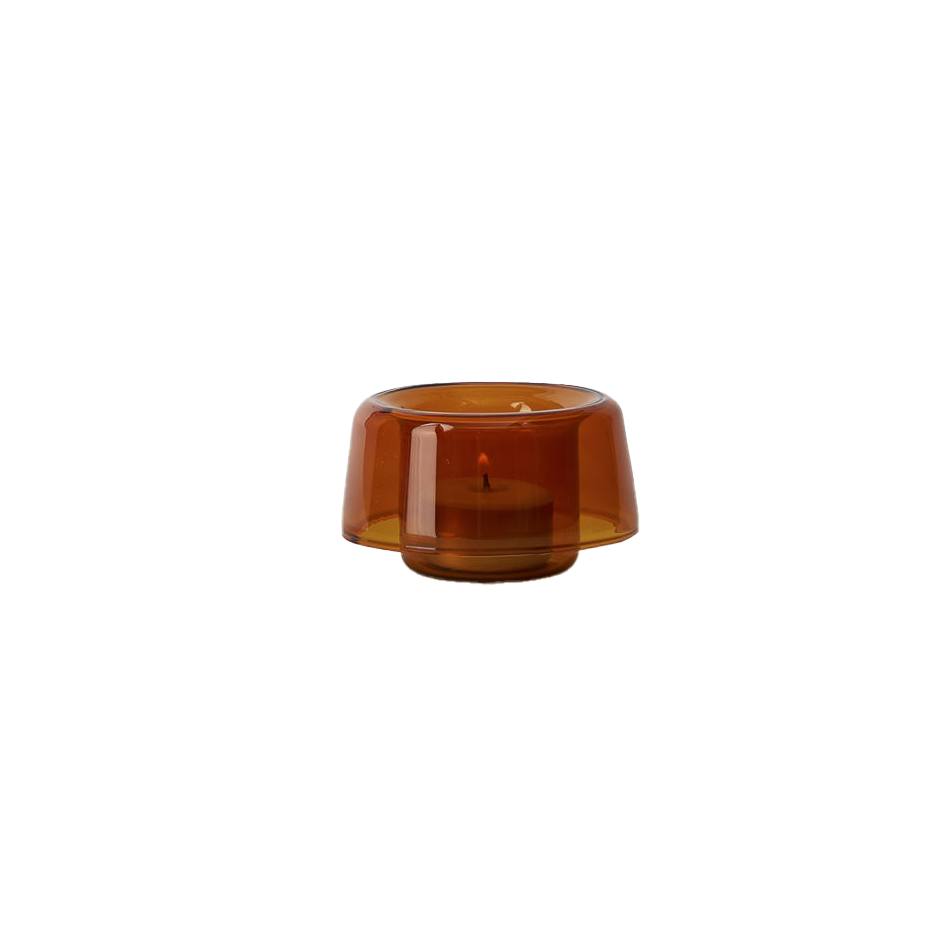 Cascade tealight holder amber