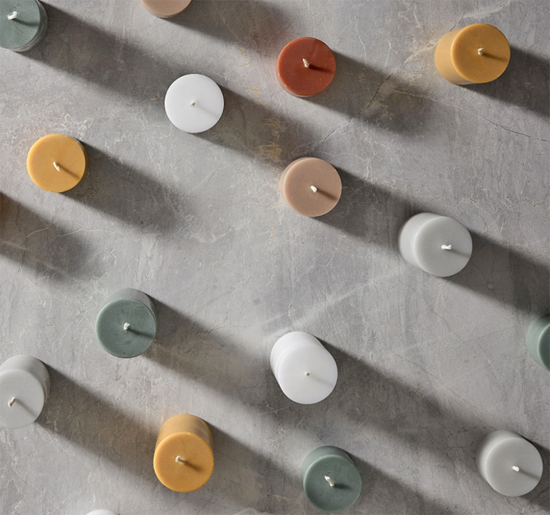 Pillar candle 3.5cm honey