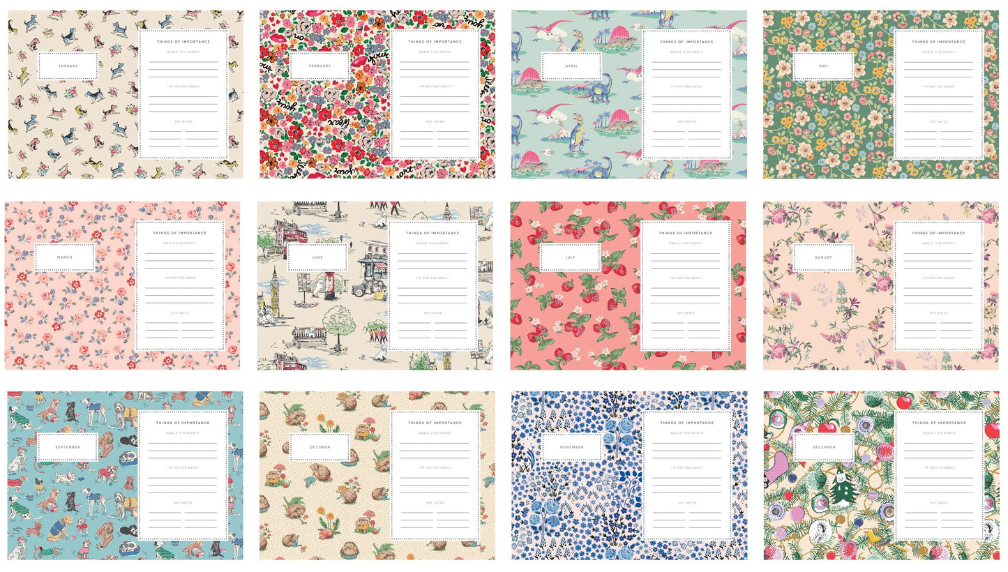 Cath Kidston 2026 floral diary weekly view A5