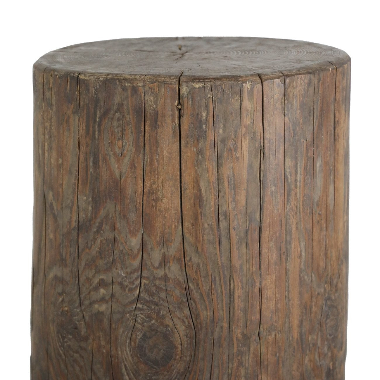 Cava round stump side table 38cm high walnut