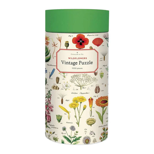 1000-piece vintage jigsaw puzzle wildflowers