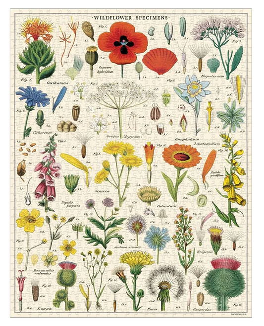 1000-piece vintage jigsaw puzzle wildflowers