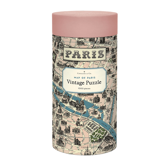 1000-piece vintage jigsaw puzzle map of Paris